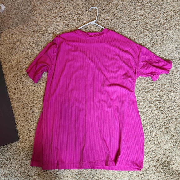 Dressed in Lala Lex Ribbed Playsuit in Hot Pink - Picture 9 of 11